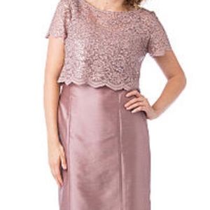 RM RIchard Lace Popover Sheath Ladies Dress Rose